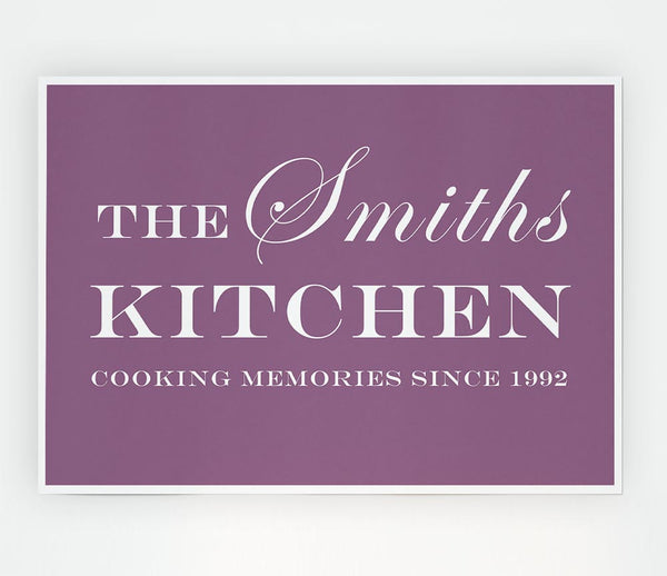 Kitchen Quote Your Family Name And Date Kitchen Dusty Pink Print Poster Wall Art