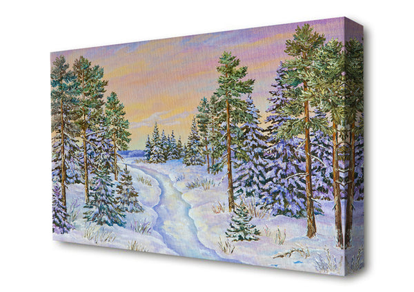 Picture of A Snow Filled Wood Canvas Print Wall Art