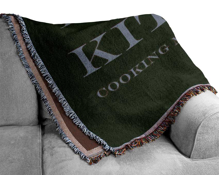 Kitchen Quote Your Family Name And Date Kitchen Chocolate Woven Blanket