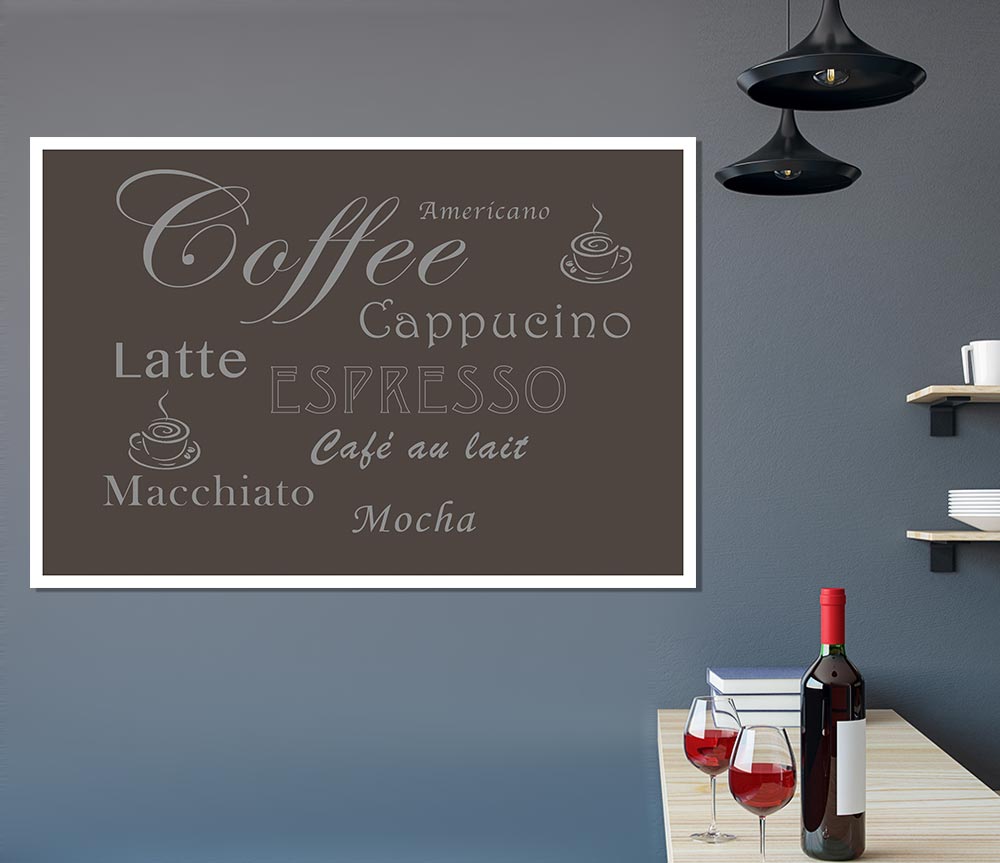 Kitchen Quote Coffee Delight Chocolate Print Poster Wall Art