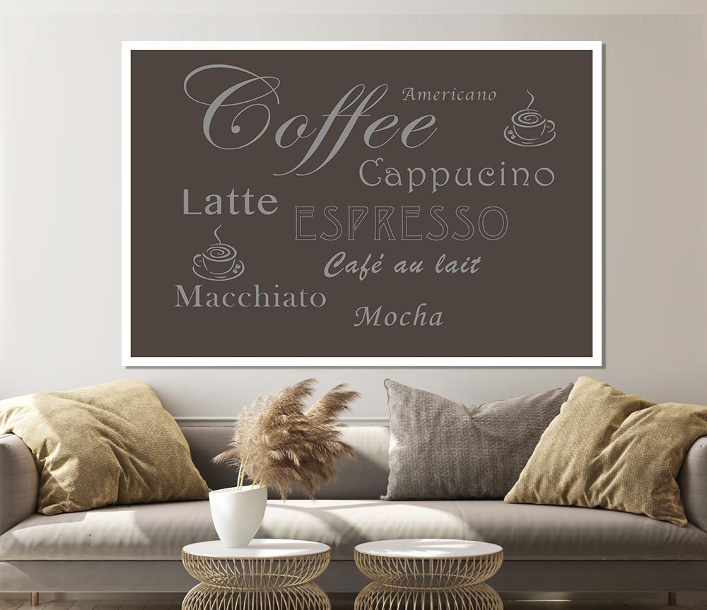 Kitchen Quote Coffee Delight Chocolate Print Poster Wall Art