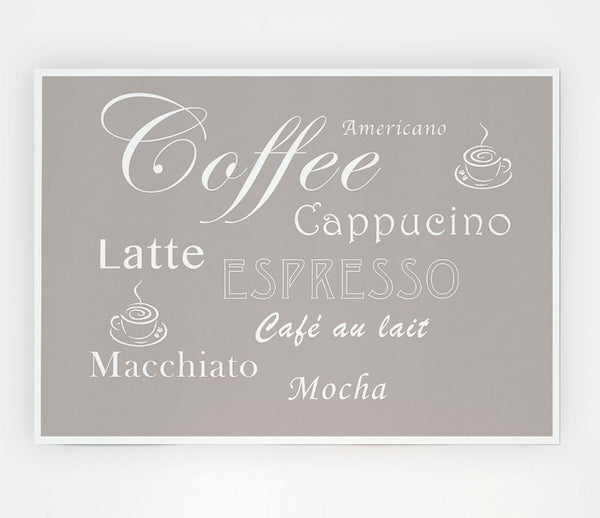 Kitchen Quote Coffee Delight Beige Print Poster Wall Art