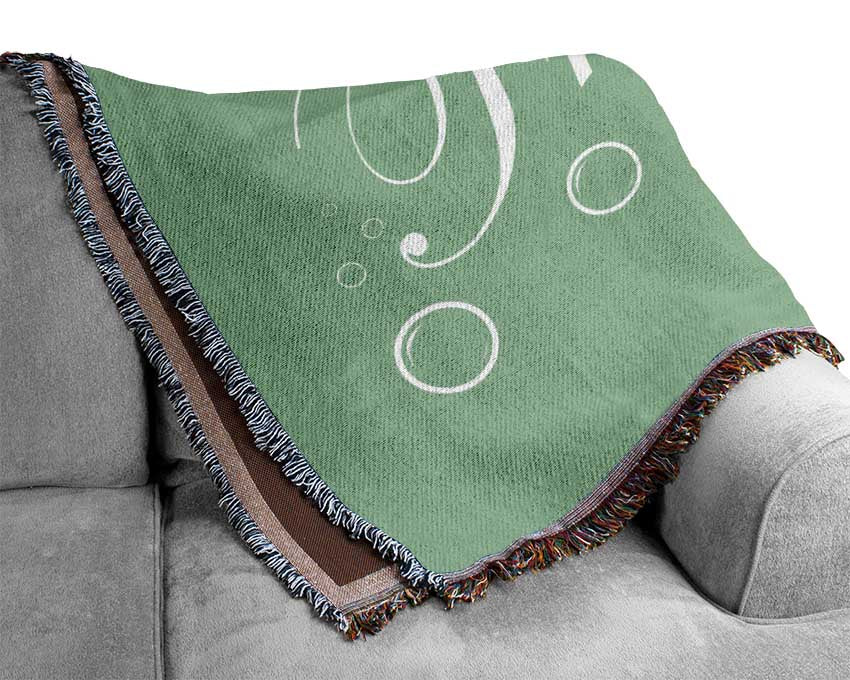 Bathroom Quote Soak Your Troubles Away Green Woven Blanket