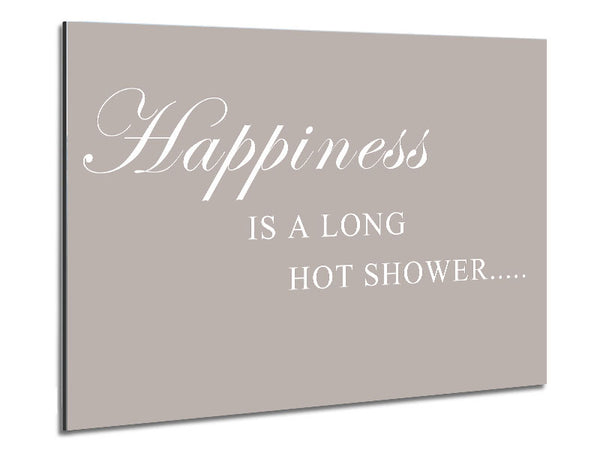 Bathroom Quote Happiness Is A Long Hot Shower Beige