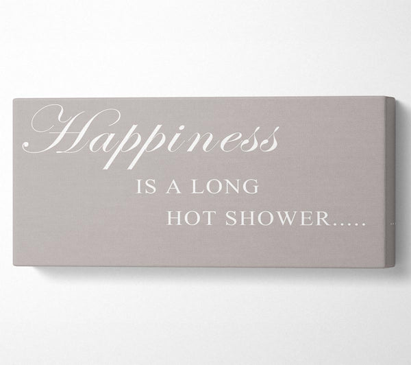 Bathroom Quote Happiness Is A Long Hot Shower Beige