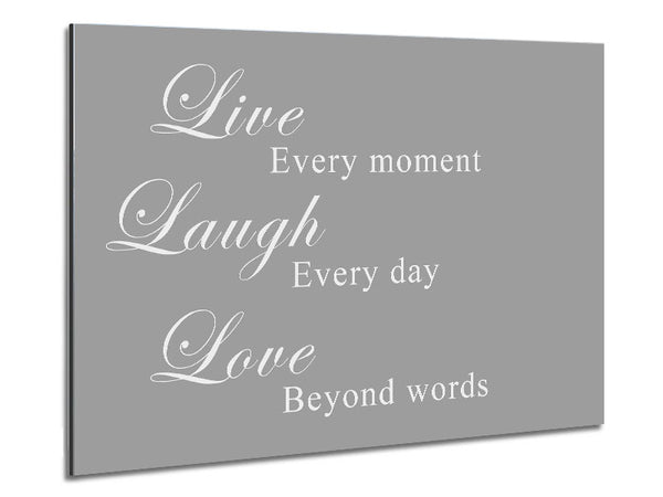 Love Quote Live Laugh Love Grey White