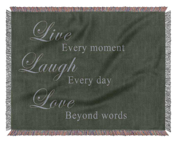 Love Quote Live Laugh Love Chocolate Woven Blanket