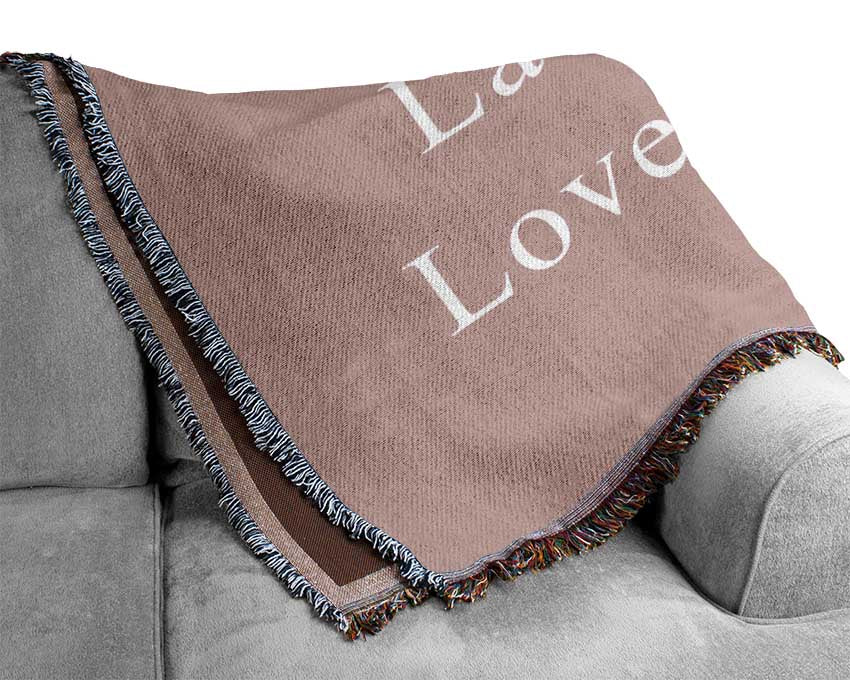 Love Quote Live Every Moment Vivid Pink Woven Blanket