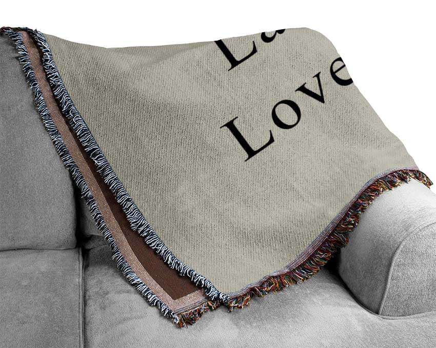 Love Quote Live Every Moment Grey Woven Blanket