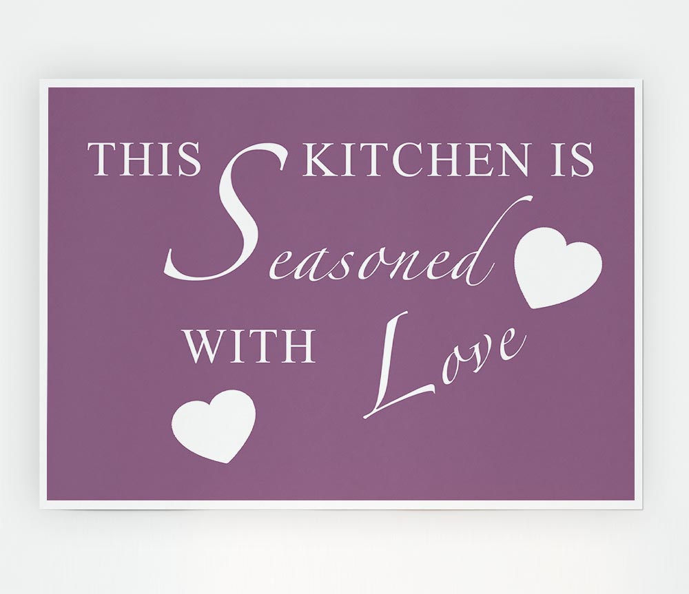 Kitchen Quote This Kitchen Is Seasoned With Love Dusty Pink Print Poster Wall Art