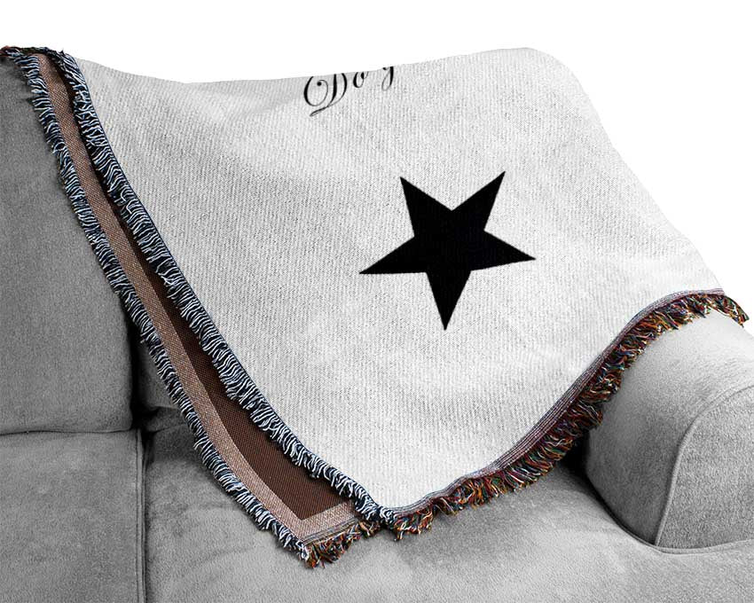 Nursery Quote Twinkle Twinkle Little Star 1 White Woven Blanket