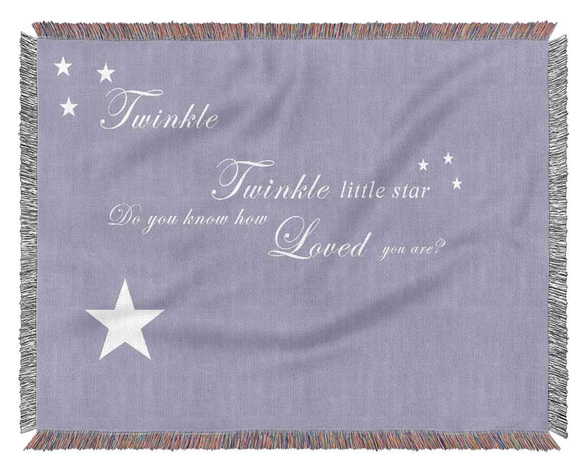 Nursery Quote Twinkle Twinkle Little Star 1 Lilac Woven Blanket