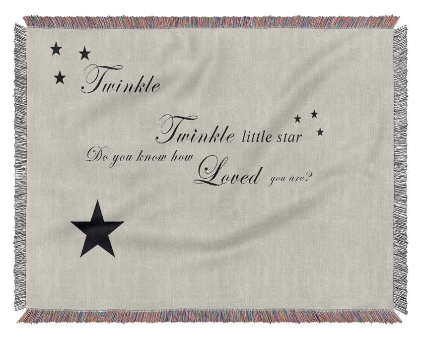 Nursery Quote Twinkle Twinkle Little Star 1 Grey Woven Blanket