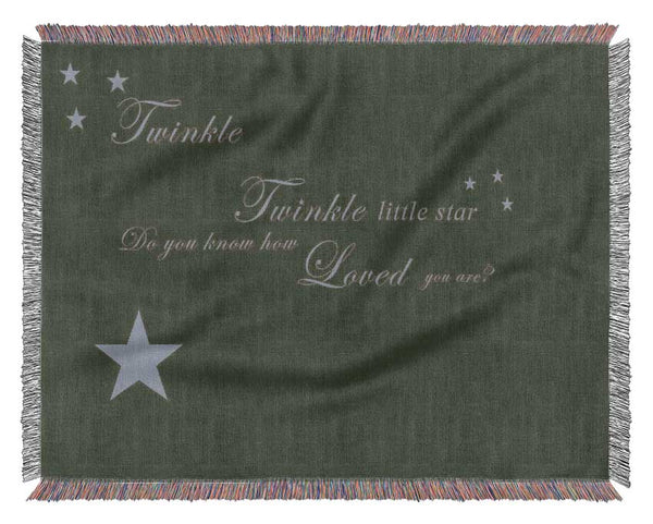 Nursery Quote Twinkle Twinkle Little Star 1 Chocolate Woven Blanket