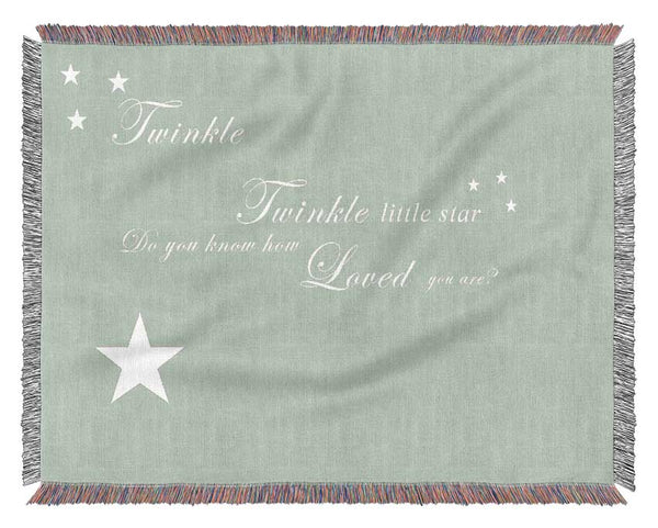 Nursery Quote Twinkle Twinkle Little Star 1 Beige Woven Blanket