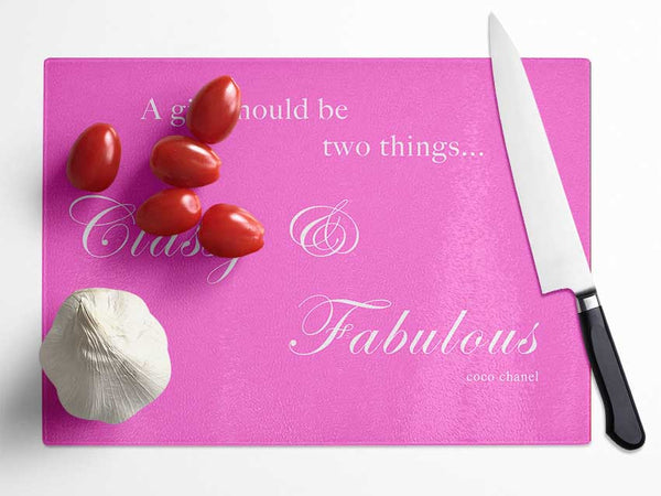 Classy n Fabulous Vivid Pink Glass Chopping Board