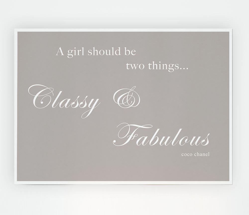 Classy N Fabulous Beige Print Poster Wall Art