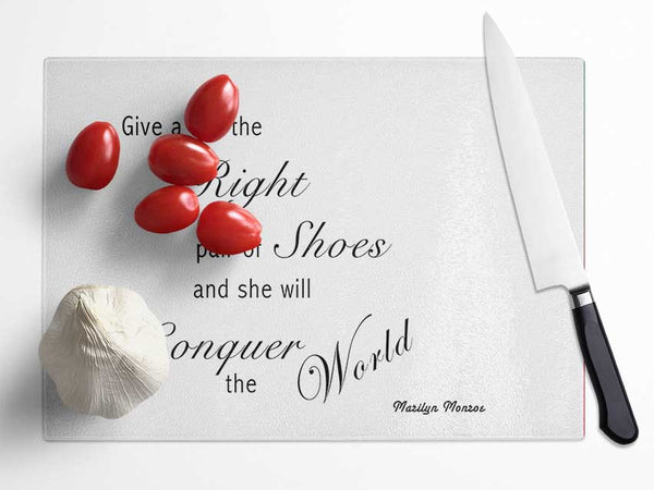 The Right Pair Of Shoes Marilyn Monroe White Glass Chopping Board