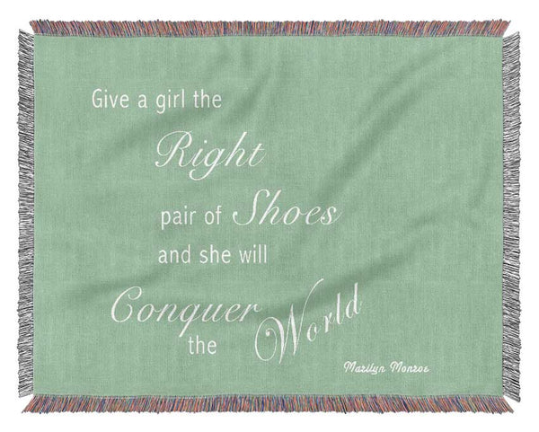 The Right Pair Of Shoes Marilyn Monroe Green Woven Blanket