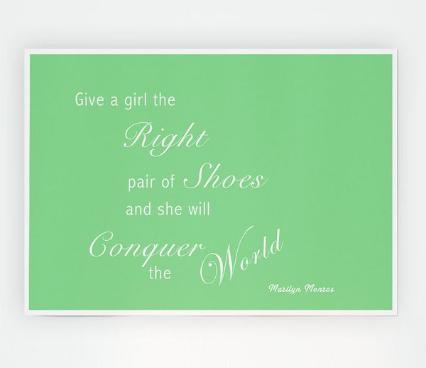 The Right Pair Of Shoes Marilyn Monroe Green Print Poster Wall Art