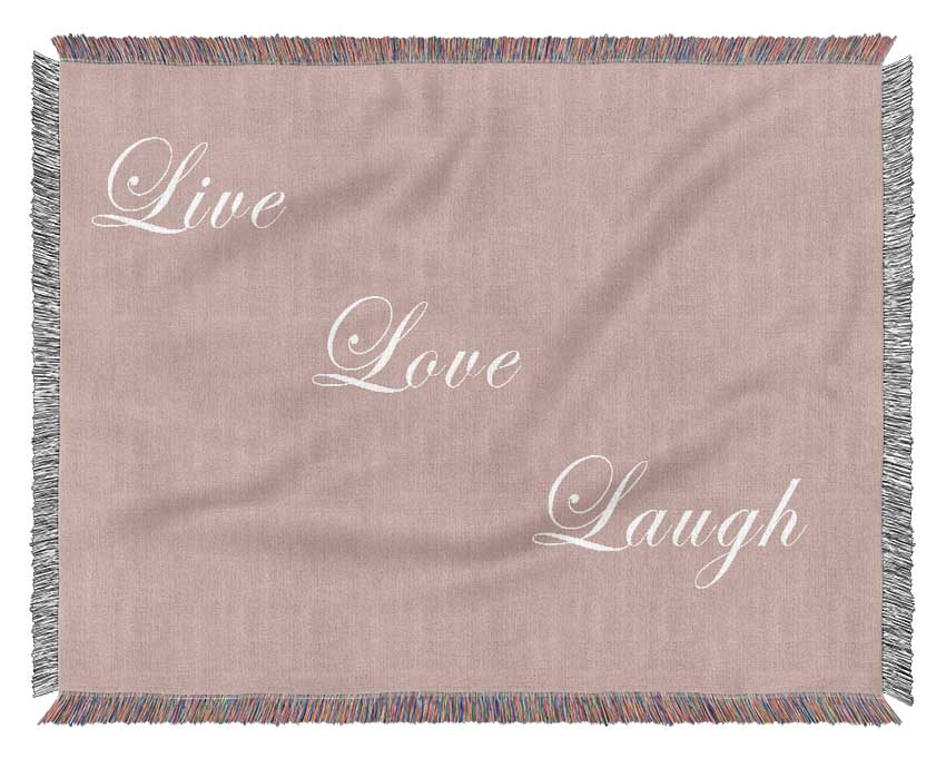 Love Quote Live Love Laugh Vivid Pink Woven Blanket