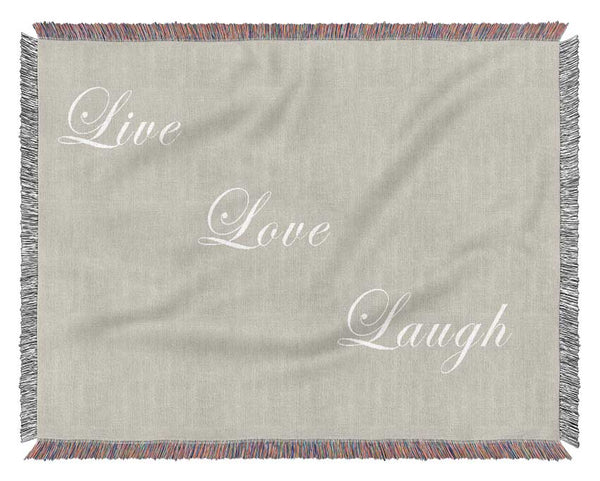 Love Quote Live Love Laugh Pink Woven Blanket