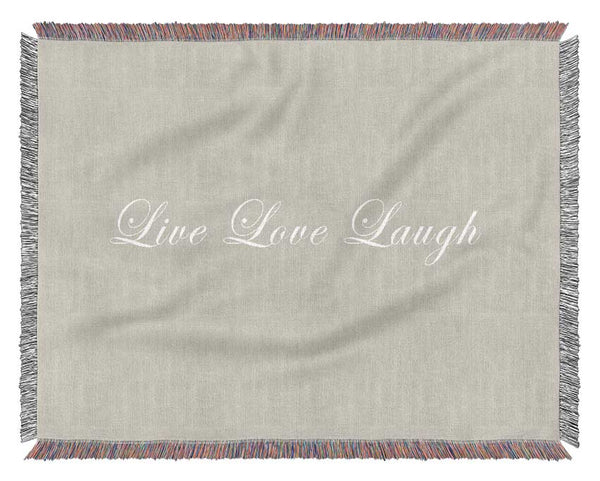 Love Quote Live Love Laugh 2 Pink Woven Blanket