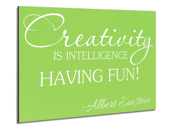 Motivational Quote Albert Einstein Creativity Is Intelligence Lime Green