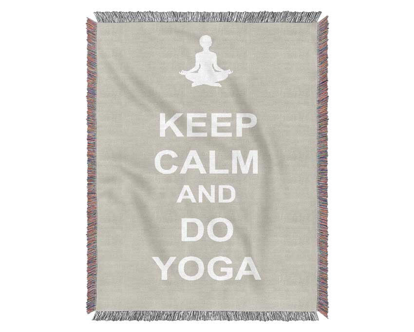 Keep Calm Do Yoga Woven Blanket