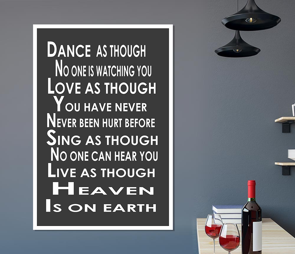 Home Quote Heaven Is On Earth Print Poster Wall Art