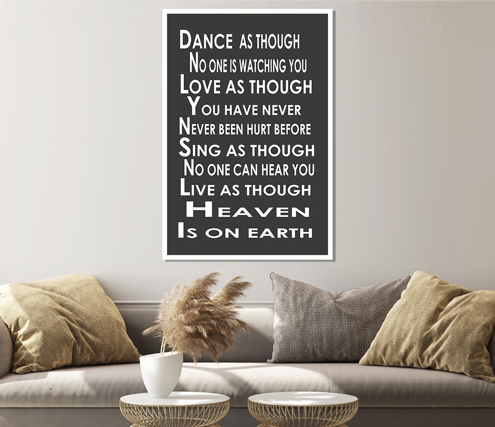 Home Quote Heaven Is On Earth Print Poster Wall Art