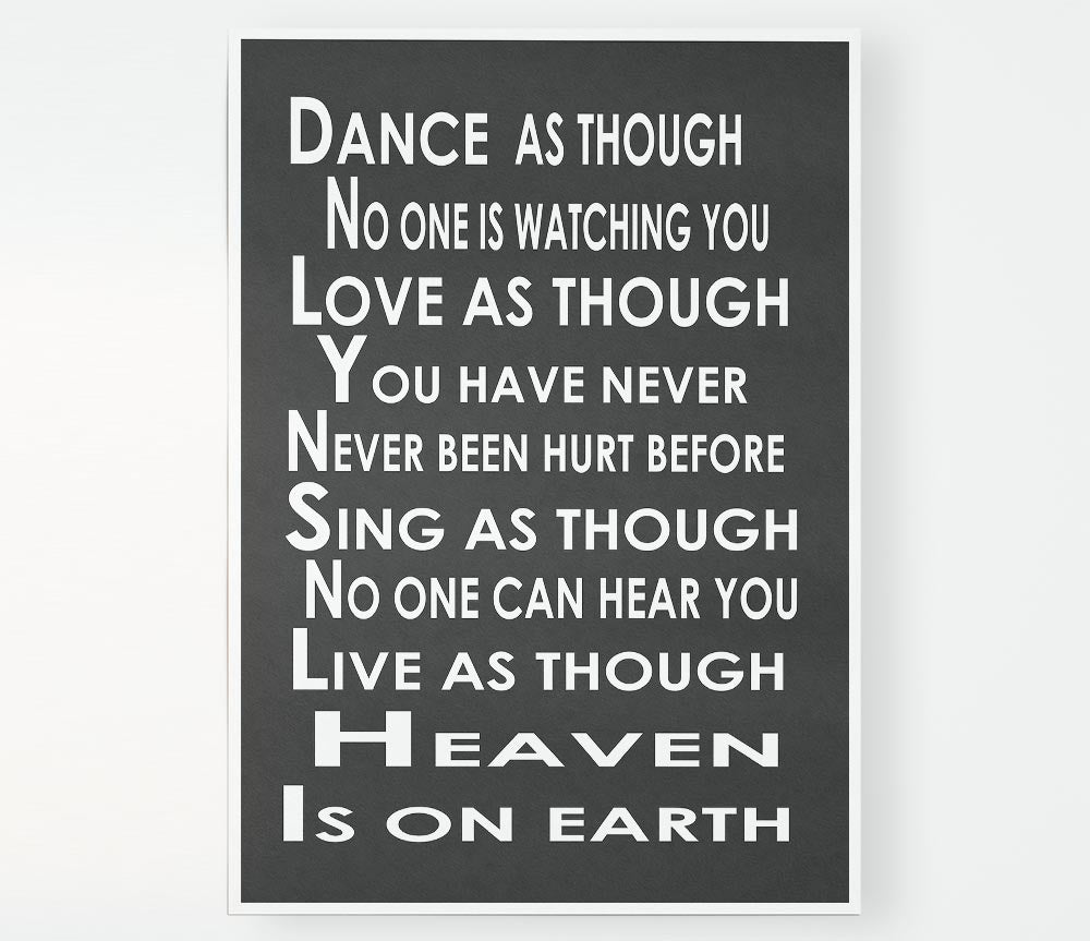 Home Quote Heaven Is On Earth Print Poster Wall Art