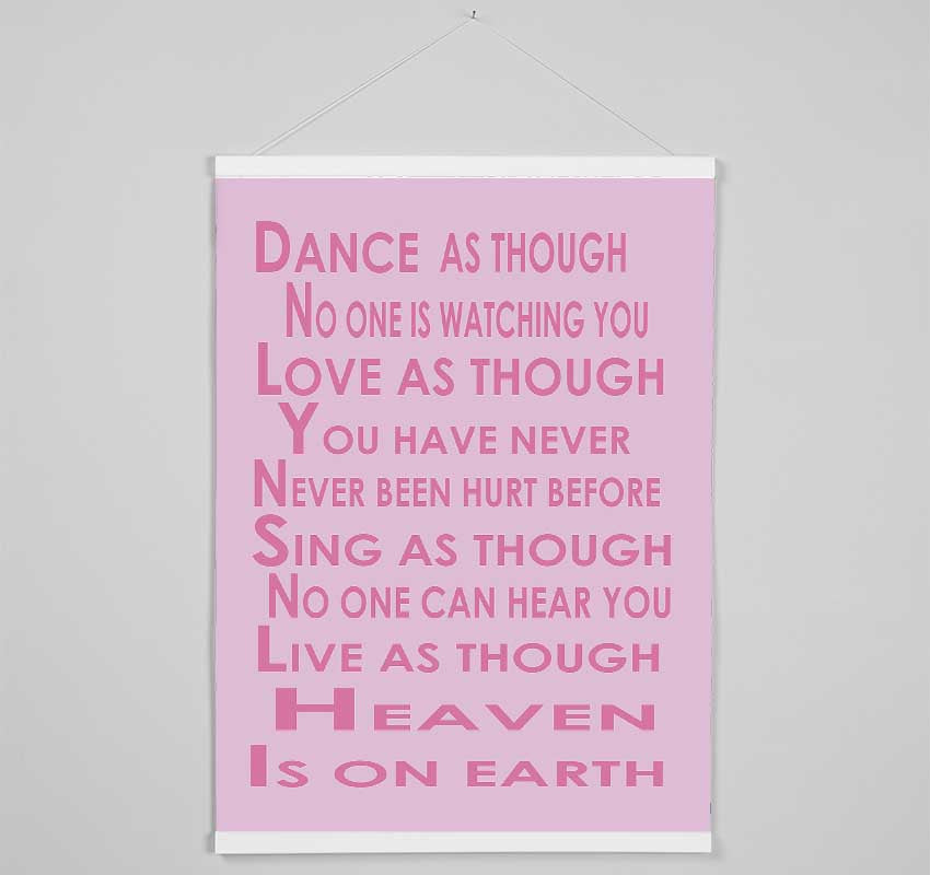 Home Quote Heaven Is On Earth Pink Hanging Poster - Wallart-Direct UK