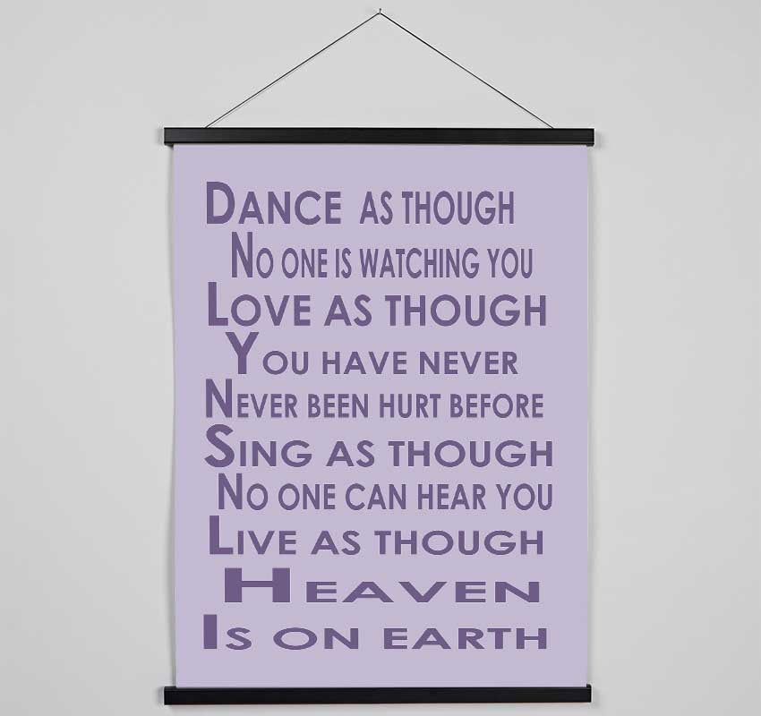 Home Quote Heaven Is On Earth Lilac Hanging Poster - Wallart-Direct UK