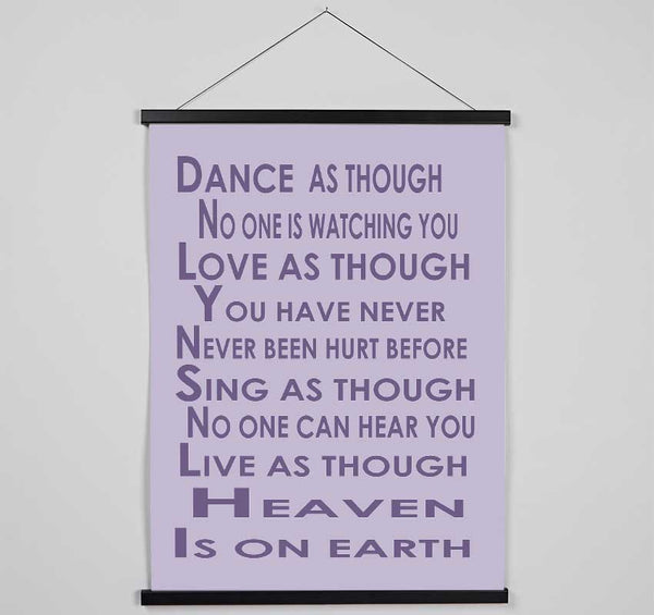 Home Quote Heaven Is On Earth Lilac Hanging Poster - Wallart-Direct UK