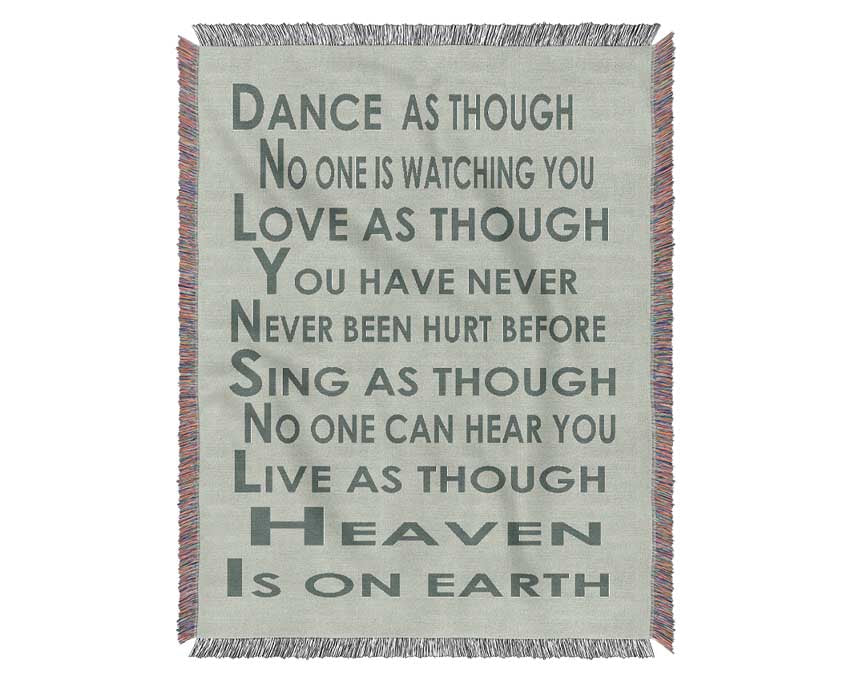 Home Quote Heaven Is On Earth Grey Woven Blanket