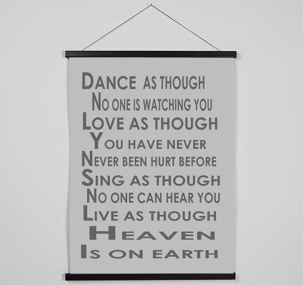 Home Quote Heaven Is On Earth Grey Hanging Poster - Wallart-Direct UK