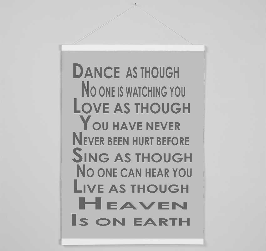 Home Quote Heaven Is On Earth Grey Hanging Poster - Wallart-Direct UK