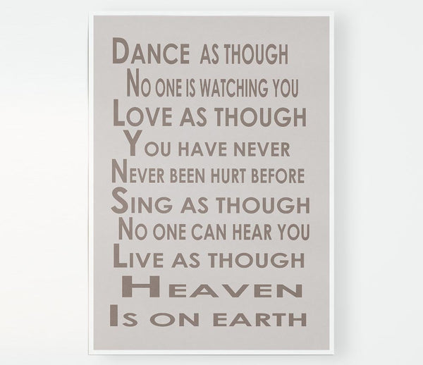 Home Quote Heaven Is On Earth Beige Print Poster Wall Art