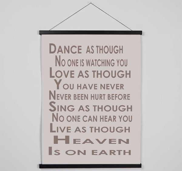 Home Quote Heaven Is On Earth Beige Hanging Poster - Wallart-Direct UK