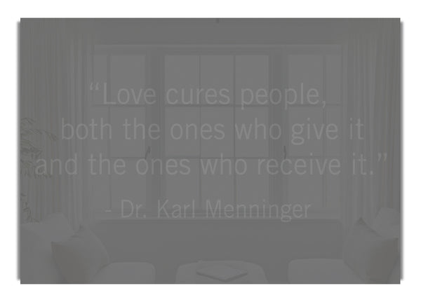 Dr Karl Menninger Love Cures People Grey