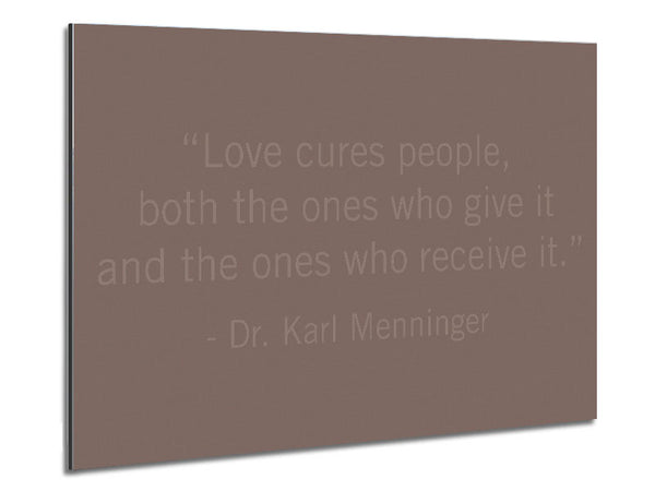 Dr Karl Menninger Love Cures People Beige