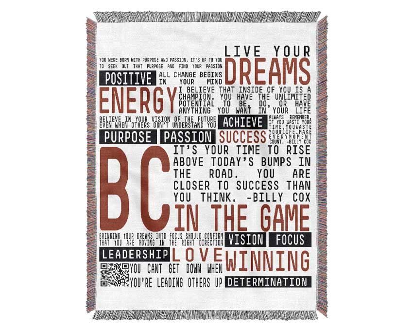 Motivational Quote Live Your Dreams Woven Blanket