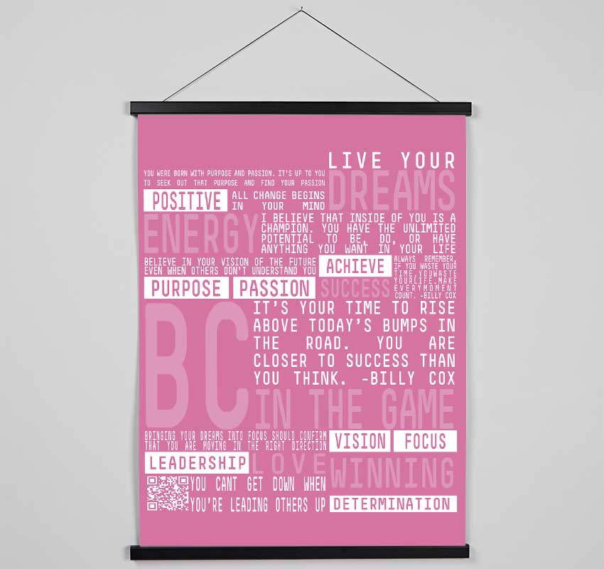 Live Your Dreams Pink Hanging Poster - Wallart-Direct UK