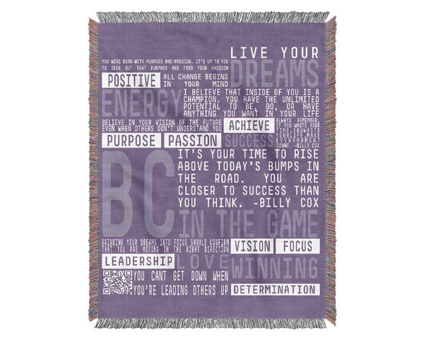 Live Your Dreams Lilac Woven Blanket