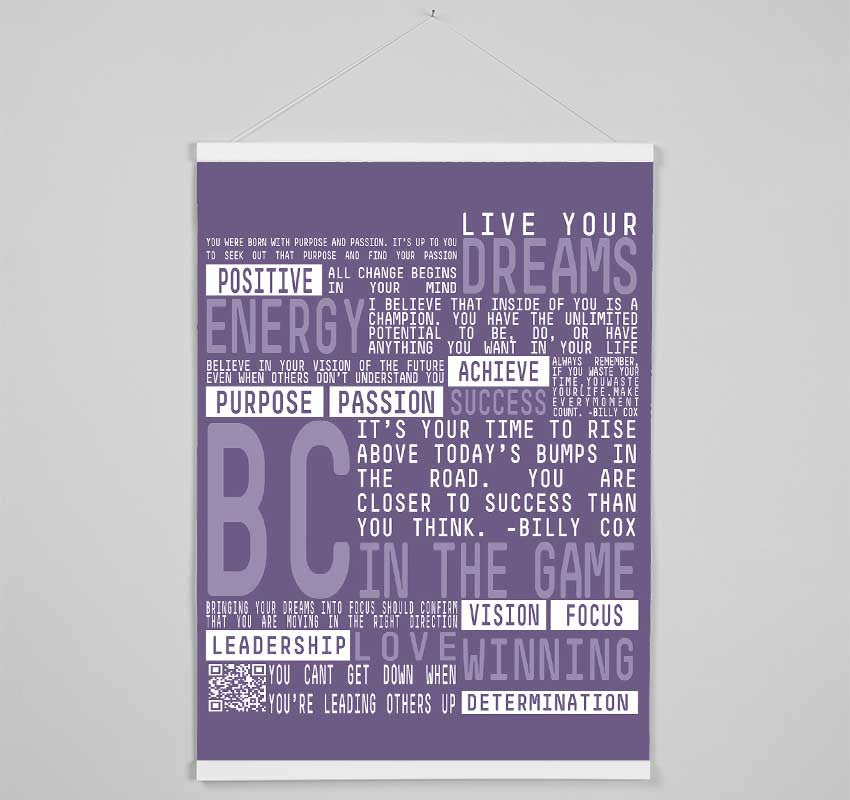 Live Your Dreams Lilac Hanging Poster - Wallart-Direct UK