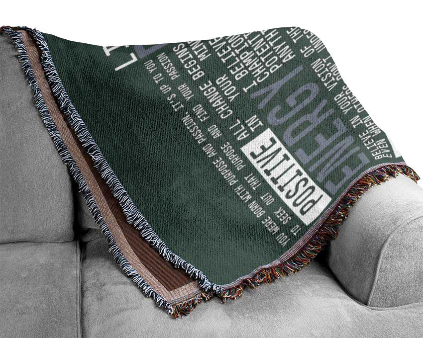 Live Your Dreams Grey Woven Blanket