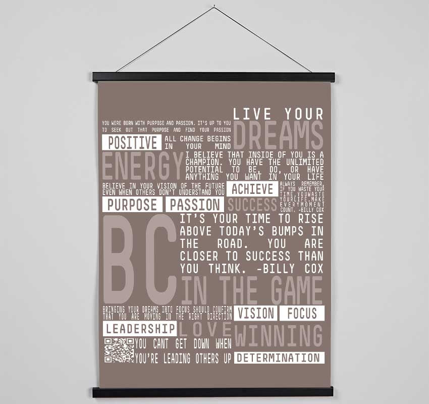 Live Your Dreams Beige Hanging Poster - Wallart-Direct UK