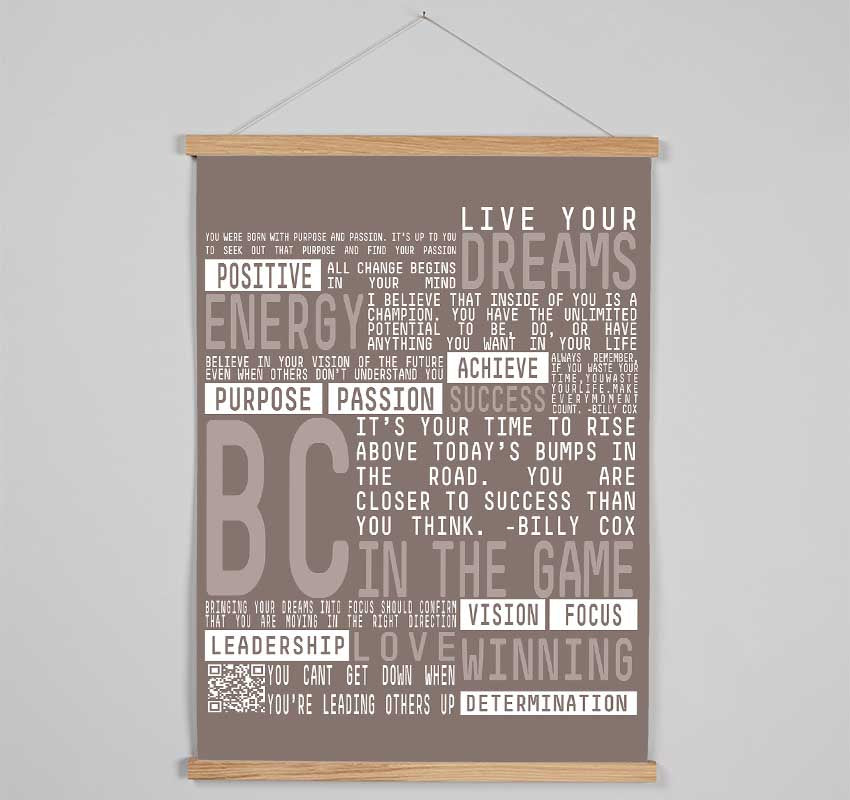 Live Your Dreams Beige Hanging Poster - Wallart-Direct UK