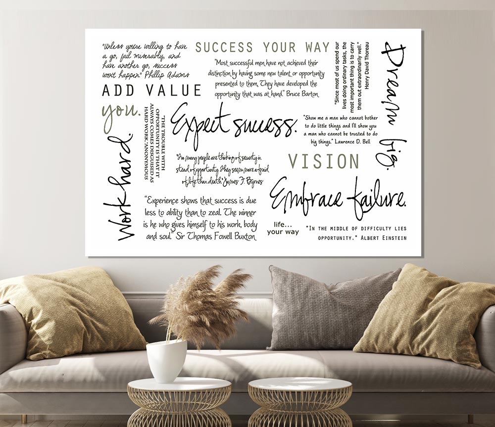 Work Hard Dream Big Expect Success Print Poster Wall Art